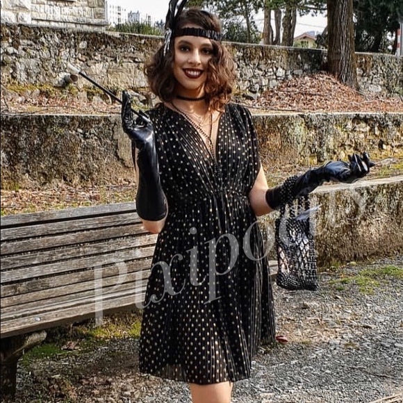 zara pleated polka dot dress